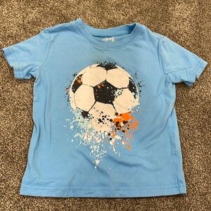 jumping beans Light Blue Soccer Graphic Tee with Black & Orange Accents